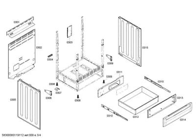 Door & Housing, shelves trays (0301-0315)