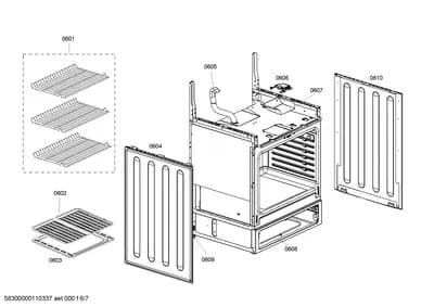 Door & Housing, shelves trays (0601-0610)