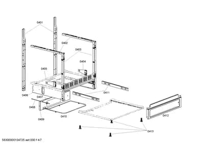 shelves trays, heatingparts (0401-0413)