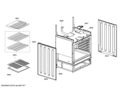 shelves trays, Door & Housing (0601-0610)