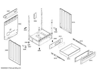 Door & Housing, shelves trays (0301-0315)