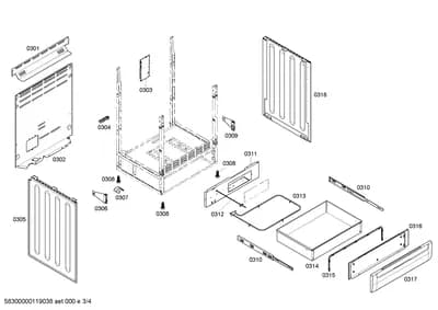 Door & Housing, shelves trays (0301-0350)