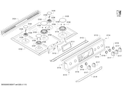 Screws, burnercaps rings (0101-0199)