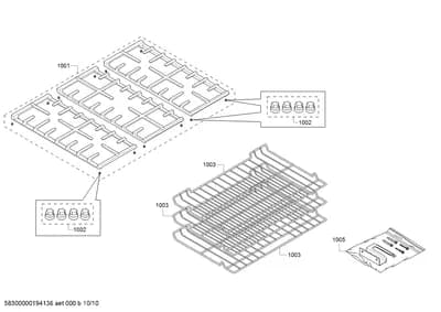shelves trays, Door & Housing (1001-1051)