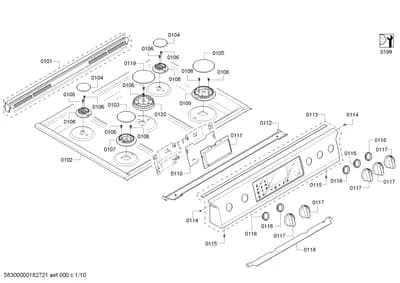 burnercaps rings, Screws (0101-0199)