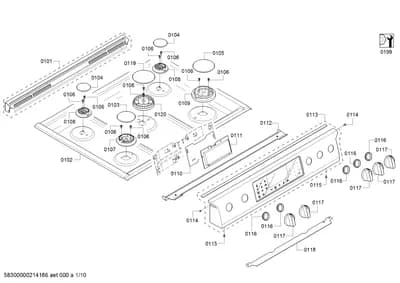 Screws, burnercaps rings (0101-0199)