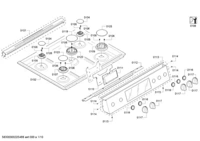 Screws, burnercaps rings (0101-0199)