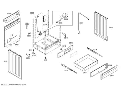Door & Housing, shelves trays (0301-0350)