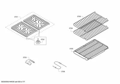 shelves trays, Door & Housing (0701-0706)