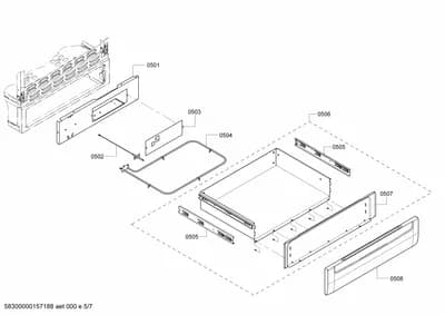 Door & Housing, shelves trays (0501-0551)