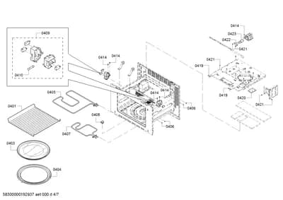 shelves trays, heatingparts (0401-0423)