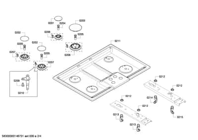 Flaps & Holders, burnercaps rings (0201-0250)