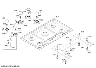 Flaps & Holders, burnercaps rings (0201-0250)