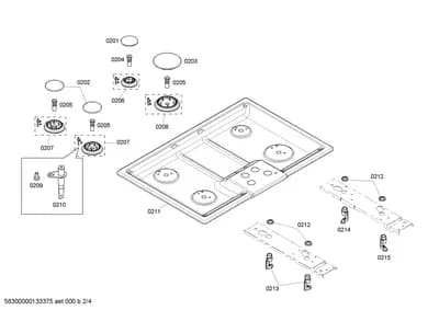 Flaps & Holders, burnercaps rings (0201-0215)