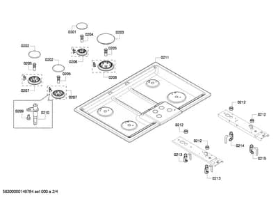 Flaps & Holders, burnercaps rings (0201-0215)