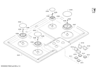 burnercaps rings, othergasparts (0101-0199)
