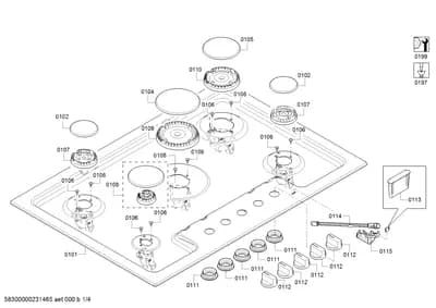 burnercaps rings, hobtops (0101-0199)