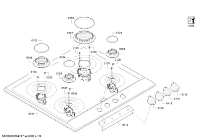 burnercaps rings, othergasparts (0101-0199)