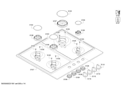 burnercaps rings, hobtops (0101-0199)