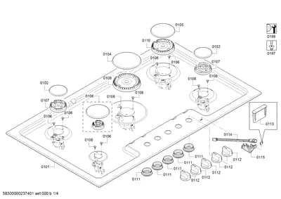 burnercaps rings, hobtops (0101-0199)