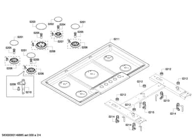 Flaps & Holders, burnercaps rings (0201-0215)