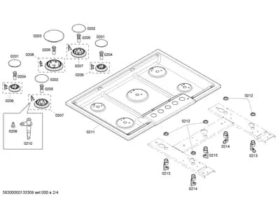 burnercaps rings, Flaps & Holders (0201-0250)