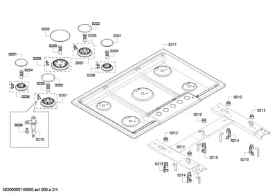 burnercaps rings, Flaps & Holders (0201-0215)