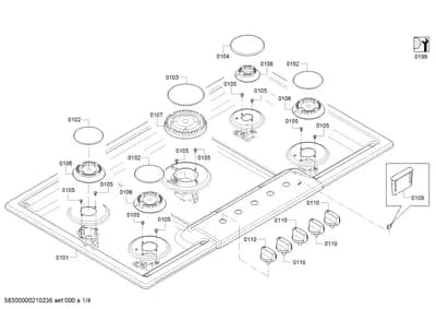 burnercaps rings, othergasparts (0101-0199)