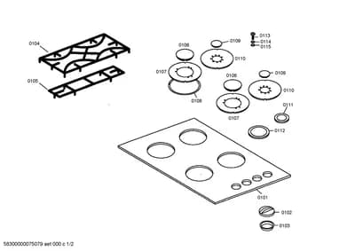 burnercaps rings, Seals & Gaskets (0101-0115)