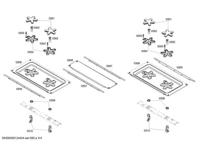 burnercaps rings, ignitionparts (0301-0310)