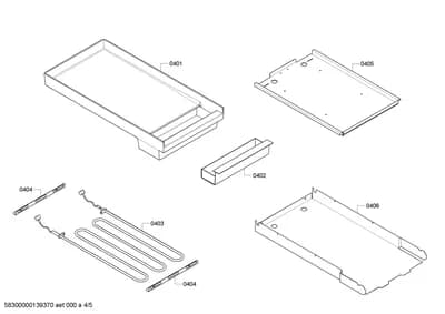 shelves trays, heatingparts (0401-0406)