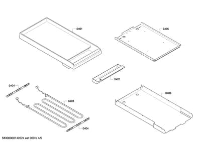 shelves trays, heatingparts (0401-0451)