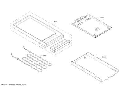 shelves trays, heatingparts (0401-0451)