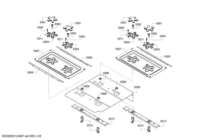 heatingparts, burnercaps rings (0301-0312)
