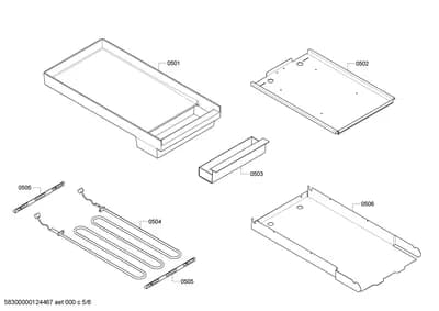 shelves trays, heatingparts (0501-0506)