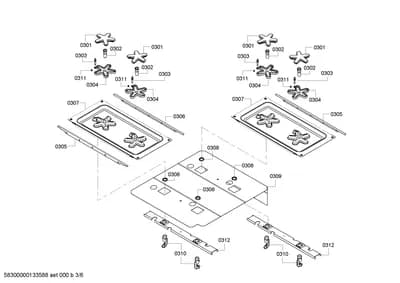 burnercaps rings, ignitionparts (0301-0312)