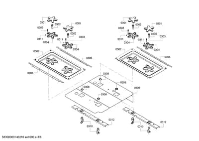 burnercaps rings, ignitionparts (0301-0312)