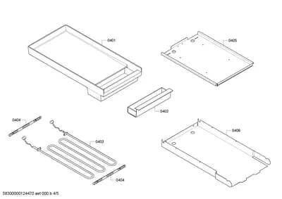 shelves trays, heatingparts (0401-0406)