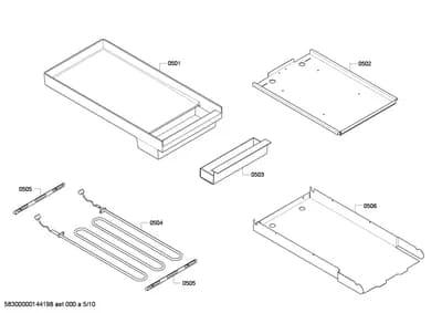 shelves trays, heatingparts (0501-0550)