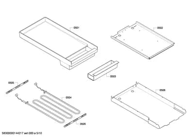 shelves trays, heatingparts (0501-0550)