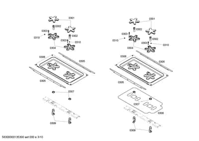 burnercaps rings, ignitionparts (0301-0350)