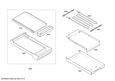 shelves trays, heatingparts (0501-0551)