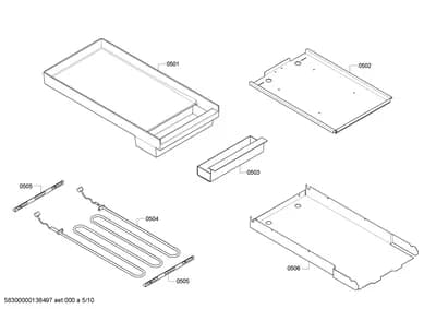 shelves trays, heatingparts (0501-0506)