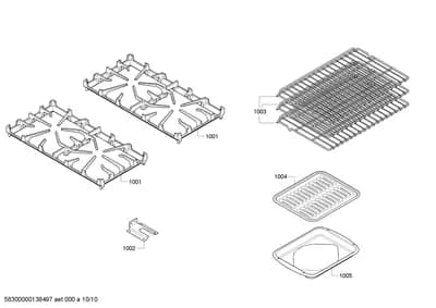 shelves trays, Screws (1001-1051)