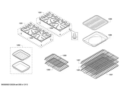 shelves trays (1201-1207)