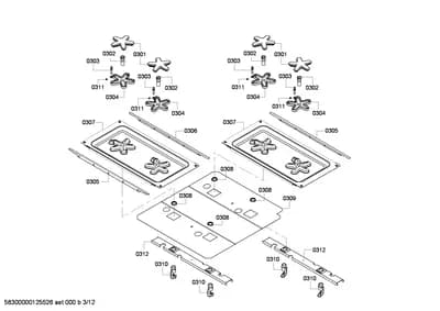 burnercaps rings, ignitionparts (0301-0312)