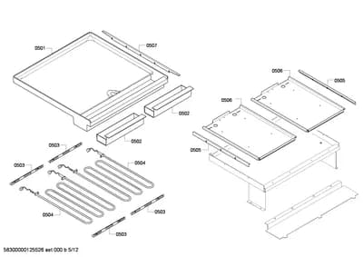 shelves trays, heatingparts (0501-0550)