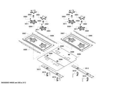 burnercaps rings, ignitionparts (0301-0312)