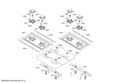 burnercaps rings, ignitionparts (0301-0312)