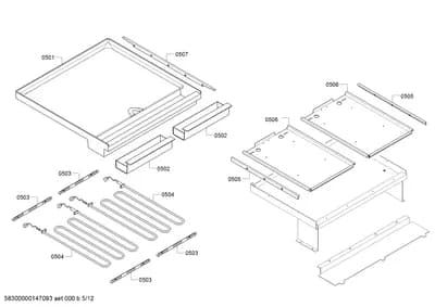 shelves trays, heatingparts (0501-0550)